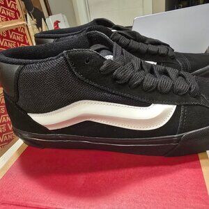 Vans Knu Mid Shoes Sneakers - Black/Black/White (VN000CQ9B8C) Mens Size 9.5 NEW